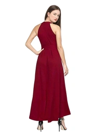QUEEN ELLIE Women's Western High Low Knee Long One Piece Dress - L