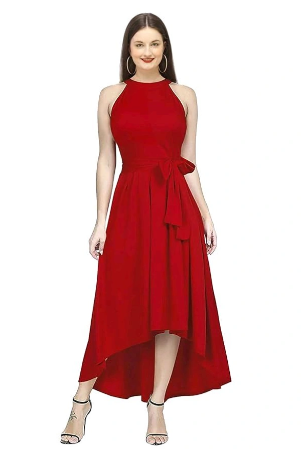 QUEEN ELLIE Women's Western High Low Knee Long One Piece Dress - M
