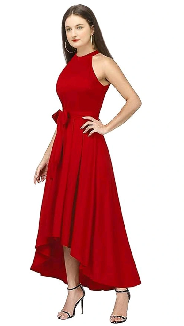 QUEEN ELLIE Women's Western High Low Knee Long One Piece Dress - M
