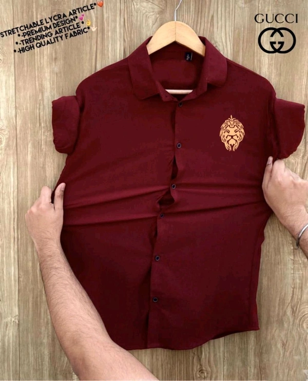 Gucci Designer Lycra Fabric Shirt – Premium Quality & Perfect Fit - XXL