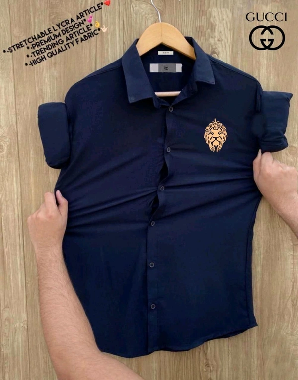 Gucci Designer Lycra Fabric Shirt – Premium Quality & Perfect Fit - XL