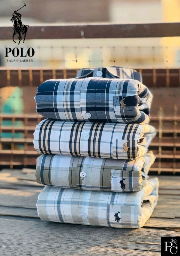 R L POLO Premium Men's Checkered Plaid Shirt Pack Of 4 - XL