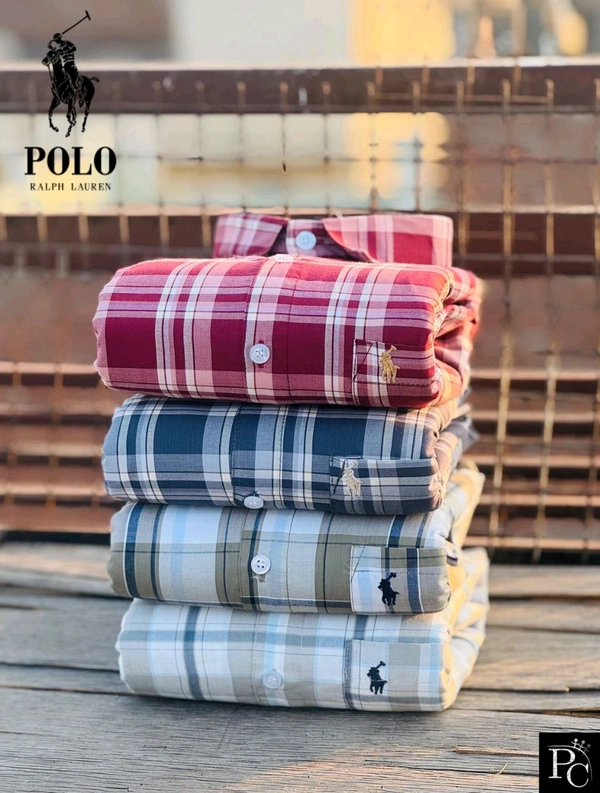 R L POLO Premium Men's Checkered Plaid Shirt Pack Of 4 - XL