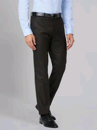 Dolly Fashion  Men Brown Slim Fit Solid Polyester Blend Trouser - 28