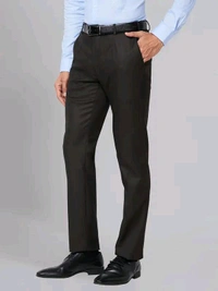 Dolly Fashion  Men Brown Slim Fit Solid Polyester Blend Trouser - 28
