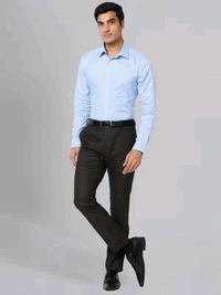 Dolly Fashion  Men Brown Slim Fit Solid Polyester Blend Trouser - 28