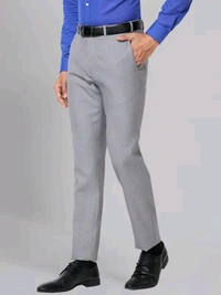 Dolly Fashion  Grey Slim Fit Solid Polyester Blend Trouser - 28
