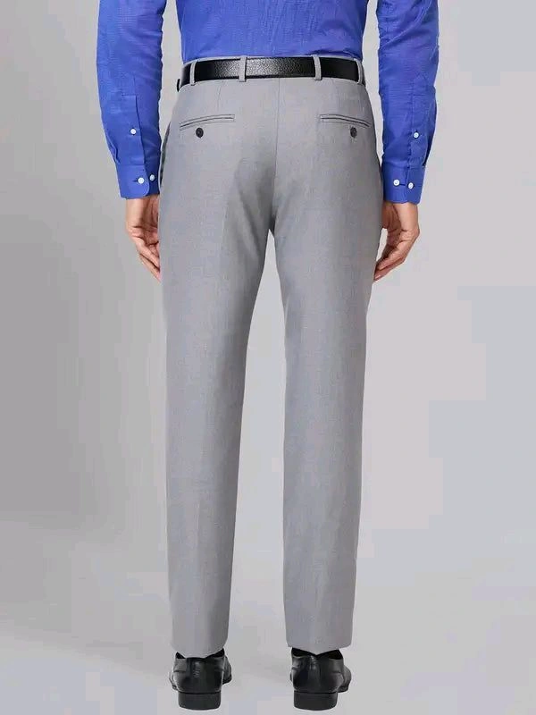 Dolly Fashion  Grey Slim Fit Solid Polyester Blend Trouser - 28