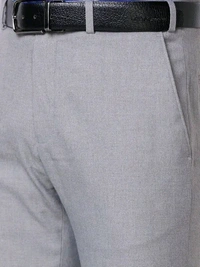 Dolly Fashion  Grey Slim Fit Solid Polyester Blend Trouser - 28
