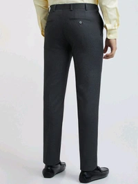 Dolly Fashion  Men Dark Grey Slim Fit Solid Polyester Blend Trouser - 38