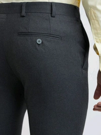 Dolly Fashion  Men Dark Grey Slim Fit Solid Polyester Blend Trouser - 38