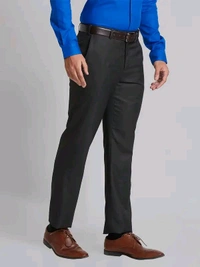 Dolly Fashion  Men Brown Smart Fit Structure Polyester Blend Trouser - 34