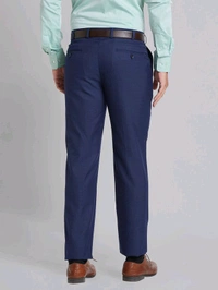 Dolly Fashion  Men Blue Checks Smart Fit Polyester Blend Trouser - 28