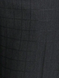 Dolly Fashion  Men Dark Grey Smart Fit Checks Polyester Blend Trouser - 36