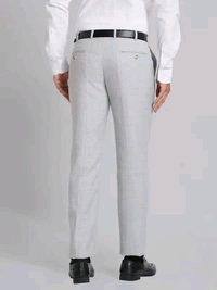 Dolly Fashion  Men Grey Smart Fit Checks Polyester Blend Trouser - 30