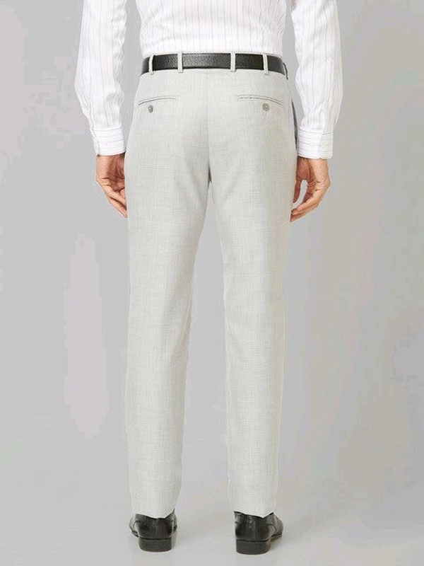 Dolly Fashion  Men Off White Solid Slim Fit Polyester Blend Trouser - 30
