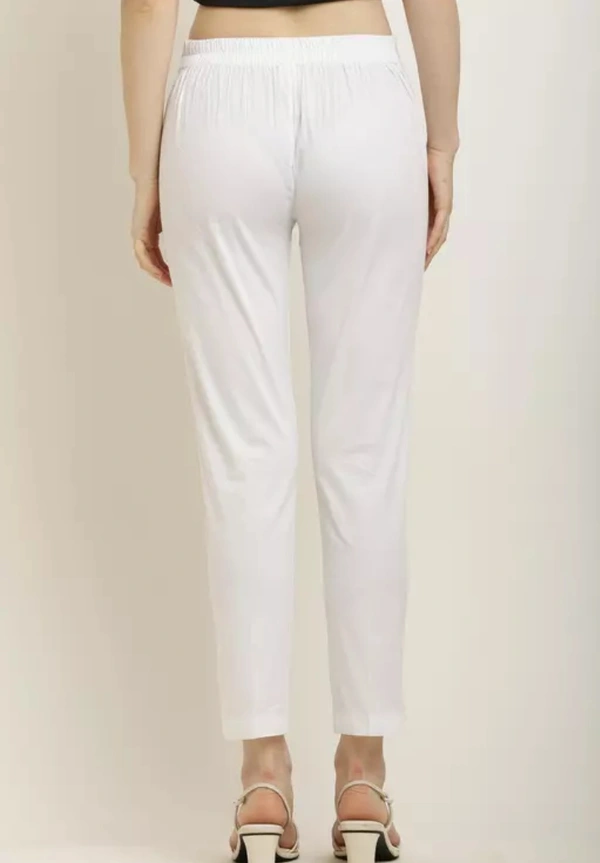 Neha Collection Women's Lycra Casual Cotton Jeggings Pant - White, XL
