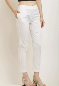 Neha Collection Women's Lycra Casual Cotton Jeggings Pant - White, XL