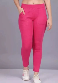 Neha Collection Fashionable Women's Pocket Jeggings - Pink, Free Size