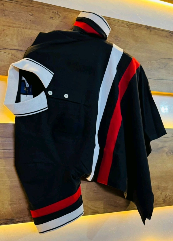 Premium Striped Polo T-Shirt  - XL
