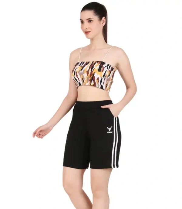 Neha Collection Trendy Shorts For Women ( Pack Of 2) - Black, L