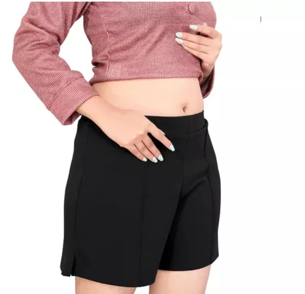 Neha Collection Women's Casual Stylish & Gym Wear Shorts - Black, 30