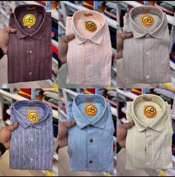 Men's Pure Linen Full Sleeve Shirt – Pack Of 6 - XL