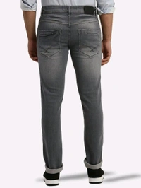 Neha Collection Parx Men Grey Slim Tapered Fit Jacquard Cotton Blend Jeans - 34