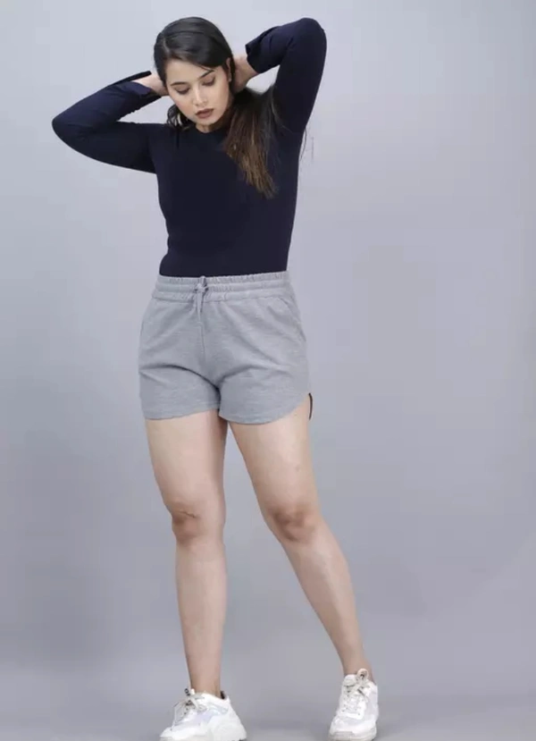 Neha Collection Women's Fancy Shorts - Grey, 32