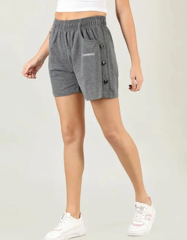 Neha Collection Fancy Women's Solid Grey Shorts - Gray, 28
