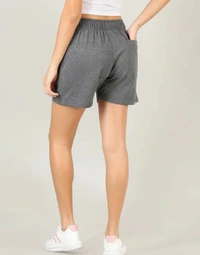 Neha Collection Fancy Women's Solid Grey Shorts - Gray, 34