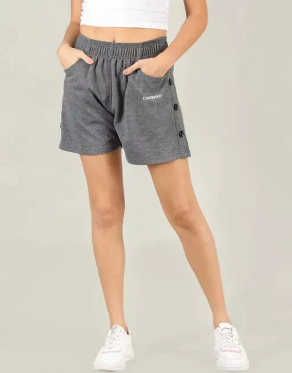 Neha Collection Fancy Women's Solid Grey Shorts - Gray, 34