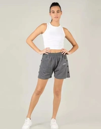 Neha Collection Fancy Women's Solid Grey Shorts - Gray, 34