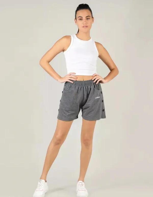 Neha Collection Fancy Women's Solid Grey Shorts - Gray, 34