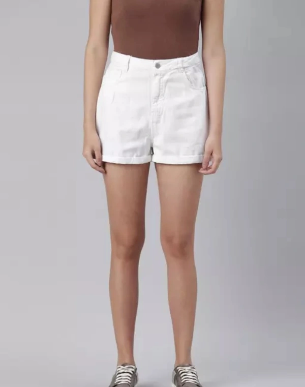 Neha Collection Women's Denim Shorts - White, 28