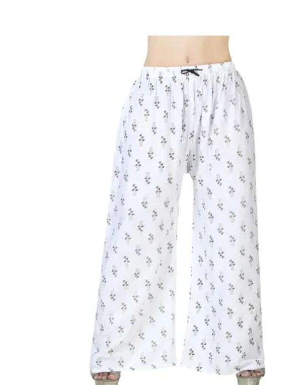 Neha Collection Women's Skin Prints Wottam Weat For Palazzo - White, 36