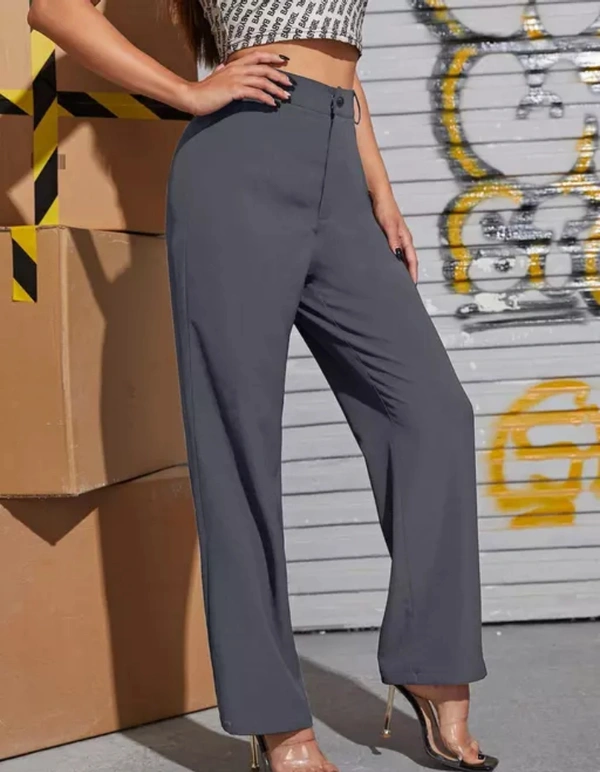 Neha Collection Women's Regular Fit Cotton Blend Formal Pant - Grey, 26