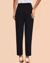 Neha Collection Women's Formal Polyester Blend High Waist With Pocket Style Pant - Black, 32