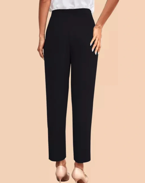 Neha Collection Women's Formal Polyester Blend High Waist With Pocket Style Pant - Black, 32