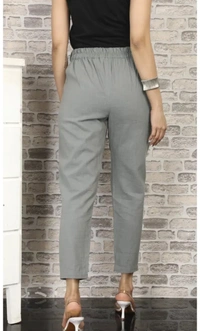 Neha Collection Women's Trendy Cotton Pants - Gray, M