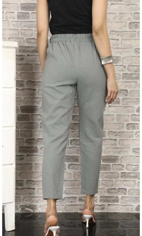 Neha Collection Women's Trendy Cotton Pants - Gray, M