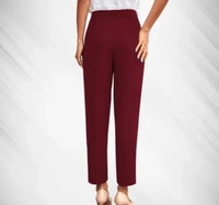 Neha Collection Women's Casual Polyester Blend High Waist Pocket Stylish Pant - Maroon, 28