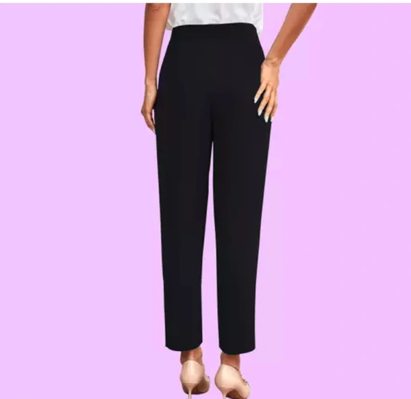 Neha Collection Women's Solid Pleated Black Pant - Black, 32