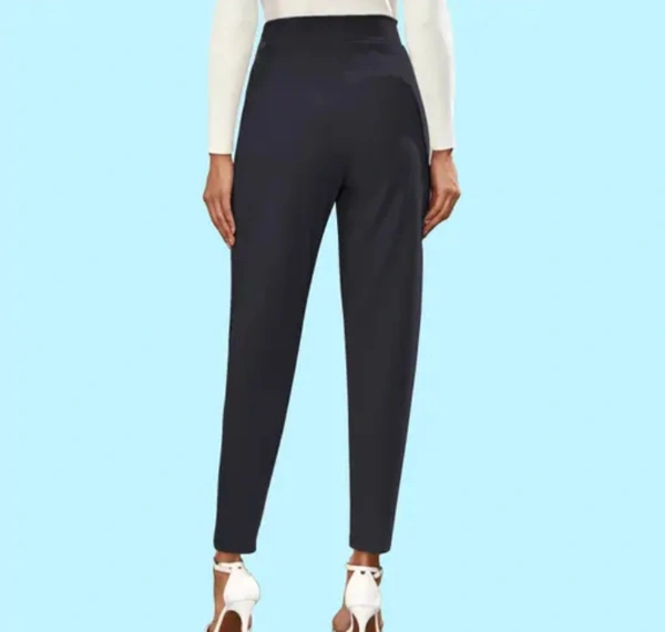 Neha Collection Women's High Waist Casual Polyester Pant - Black, 32