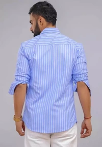 Neha Collection Men's Cotton Blend Shirt - Blue, XL