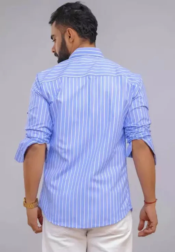 Neha Collection Men's Cotton Blend Shirt - Blue, XL