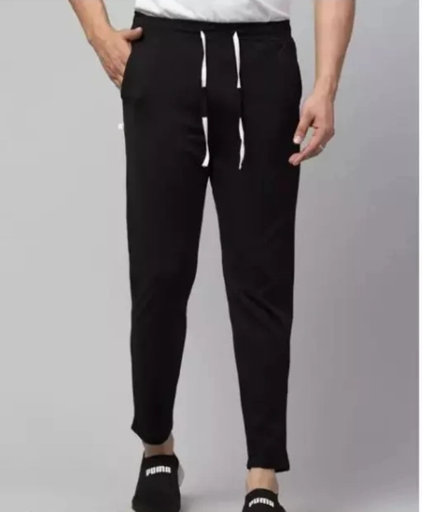 Neha Collection Men's Solid Trackpants - Black, 28