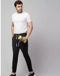 Neha Collection Men's Solid Trackpants - Black, 28