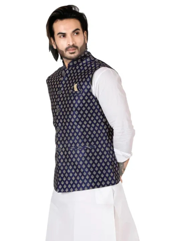Neha Collection Men's Fancy Stylish Neharu Jacket For - Blue, S