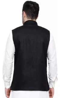 Neha Collection Men's Ethnic Jacket - Black, XXL